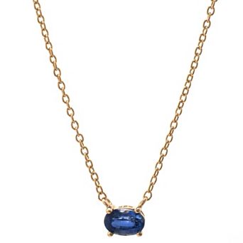 Gemistry 14k Gold Blue Kyanite Pendant Necklace