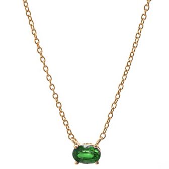 Gemistry 14k Gold Green Chrome Diopside Pendant Necklace