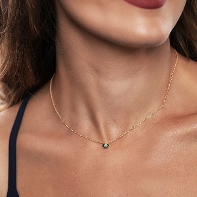 Gemistry 14k Gold Green Chrome Diopside Pendant Necklace