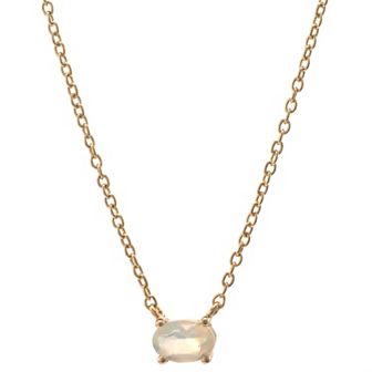Gemistry 14k Gold Opal Pendant Necklace