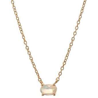 Gemistry 14k Gold Opal Pendant Necklace