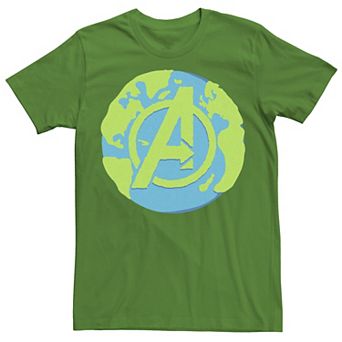 Men's Marvel A Whole World Earth Avengers Logo Tee