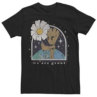 Men's Marvel We Are Groot Holding Flower on Earth Tee