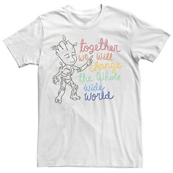 Men's Marvel Groot Together We Will Change The Whole Wide World Tee
