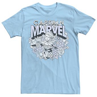 Men's Marvel Captain Marvel Spring Floral Tee