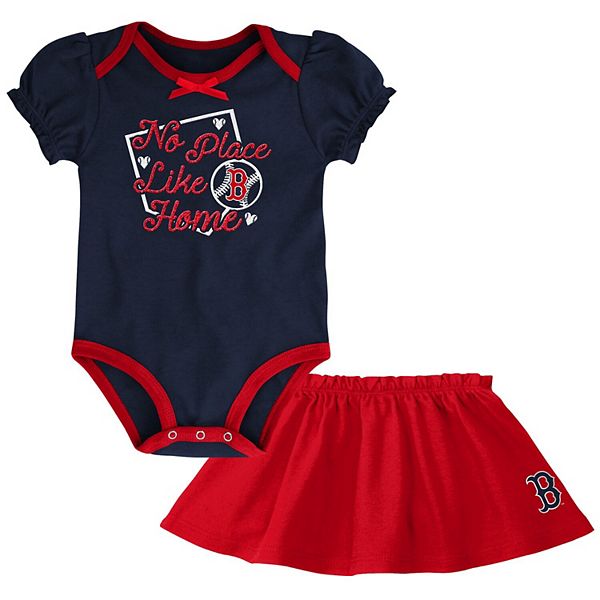 Girls Infant Navy/Red Boston Red Sox Outfielder Bodysuit & Skirt Set
