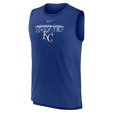 Men's Nike Royal Kansas City Royals Knockout Stack Exceed Performance Muscle Tank Top