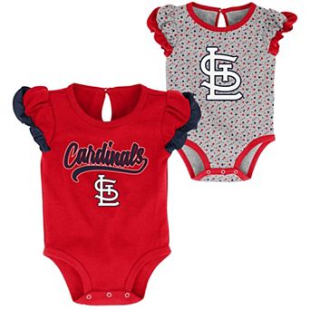 Girls Newborn Red/Heathered Gray St. Louis Cardinals Scream & Shout Two-Pack Bodysuit Set