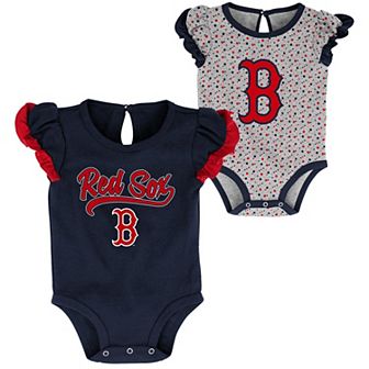 Newborn & Infant Navy/Heathered Gray Boston Red Sox Scream & Shout Two-Pack Bodysuit Set