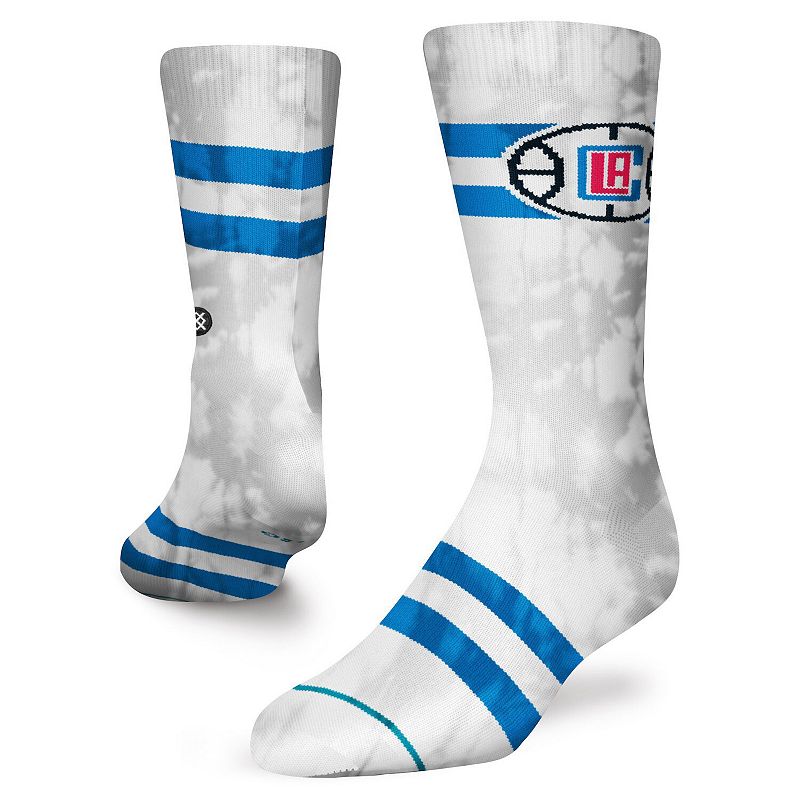 Mens Stance LA Clippers Tie-Dye Crew Socks, Size: Large, Multicolor