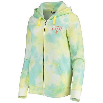 Women's New Era White San Francisco Giants Tie-Dye Full-Zip Hoodie