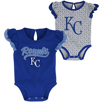 Newborn & Infant Royal/Heathered Gray Kansas City Royals Scream & Shout Two-Pack Bodysuit Set