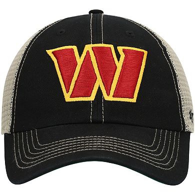 Men's '47 Black/Natural Washington Commanders Trawler Clean Up Trucker Snapback Hat