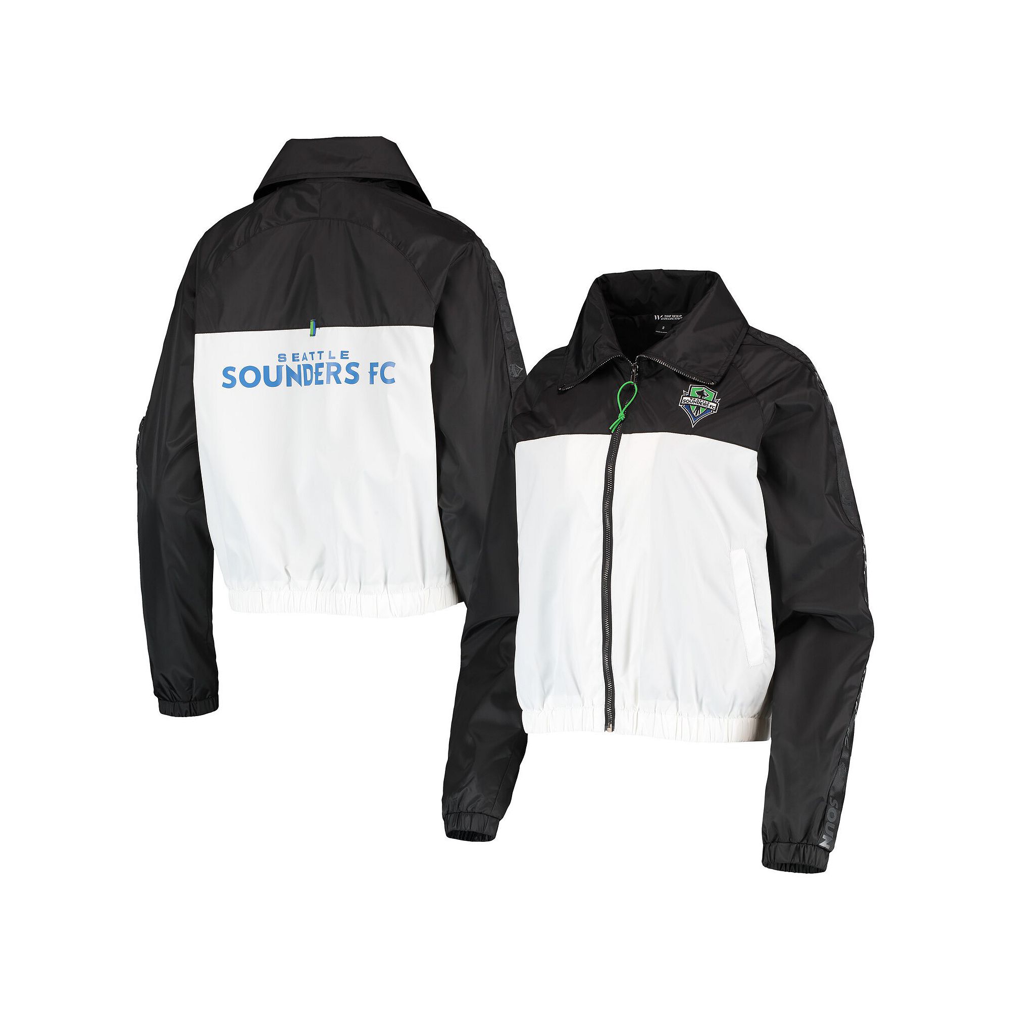 Womens The Wild Collective Black Seattle Sounders FC Anthem Full-Zip Jacke