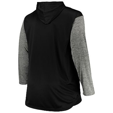 Men's Black/Heathered Gray Chicago White Sox Big & Tall Wordmark Club Pullover Hoodie