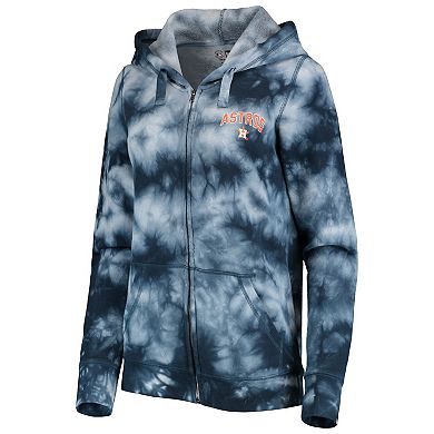 Women's New Era Navy Houston Astros Tie-Dye Full-Zip Hoodie