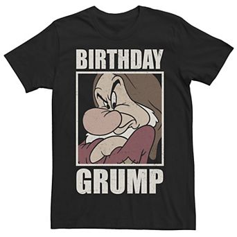 Men's Disney Princess Snow White And The Seven Dwarfs Grumpy Distressed Poster Birthday Tee