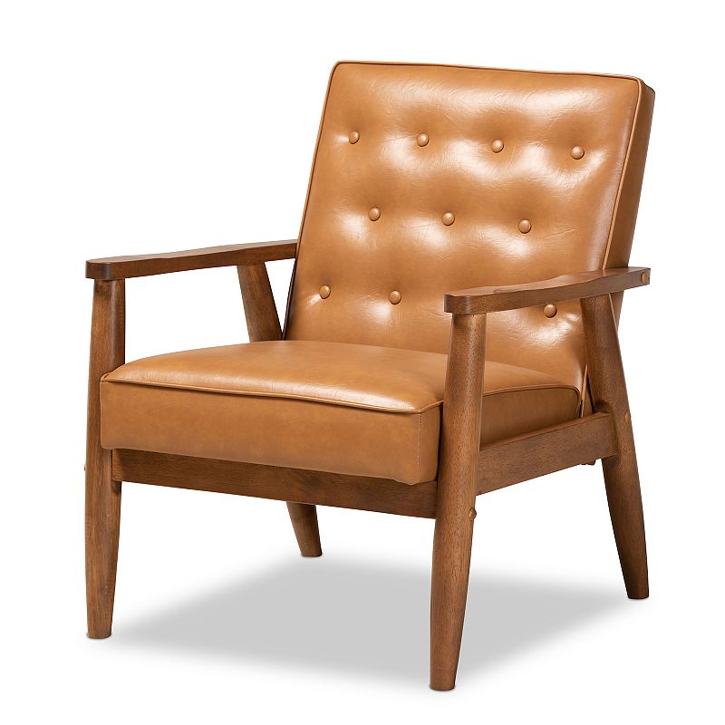 65514056 Baxton Studio Sorrento Brown Chair sku 65514056