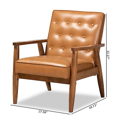 Baxton Studio Sorrento Brown Chair