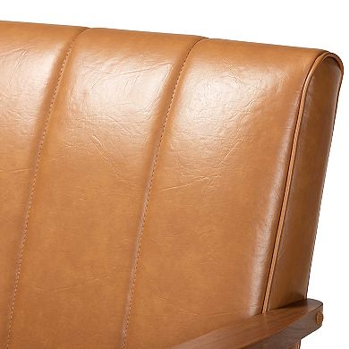 Baxton Studio Nikko Brown Loveseat