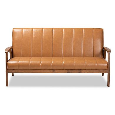 Baxton Studio Nikko Brown Sofa