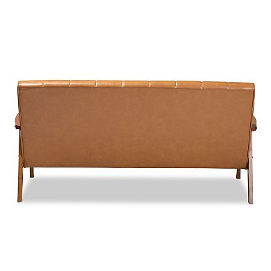 Baxton Studio Nikko Brown Sofa