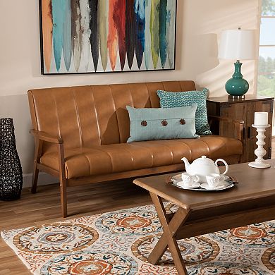 Baxton Studio Nikko Brown Sofa