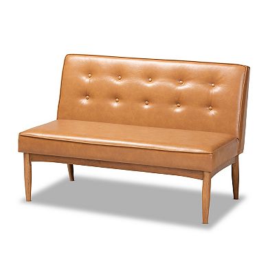 Baxton Studio Arvid Brown 3-Piece Dining Nook Set