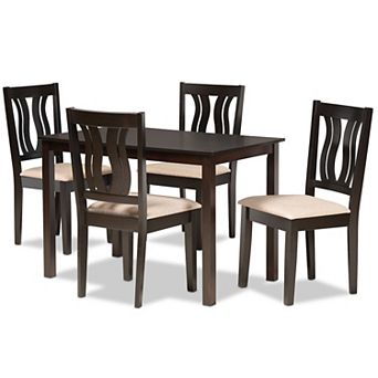 Baxton Studio Fenton Dining Table & Chair 5 pc Set