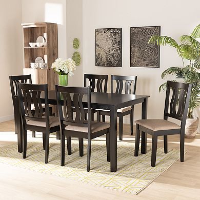 Baxton Studio Fenton Dining Table & Chair 7-piece Set