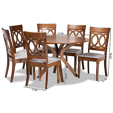Baxton Studio Jessie Dining Table & Chair 7-piece Set