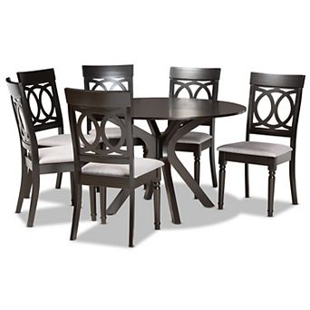 Baxton Studio Jessie Dining Table & Chair 7 pc Set