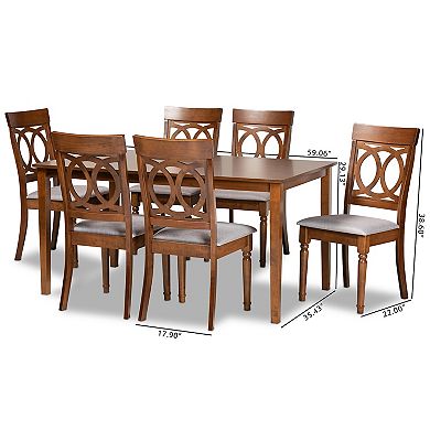 Baxton Studio Lucie Dining Table & Chair 6-piece Set