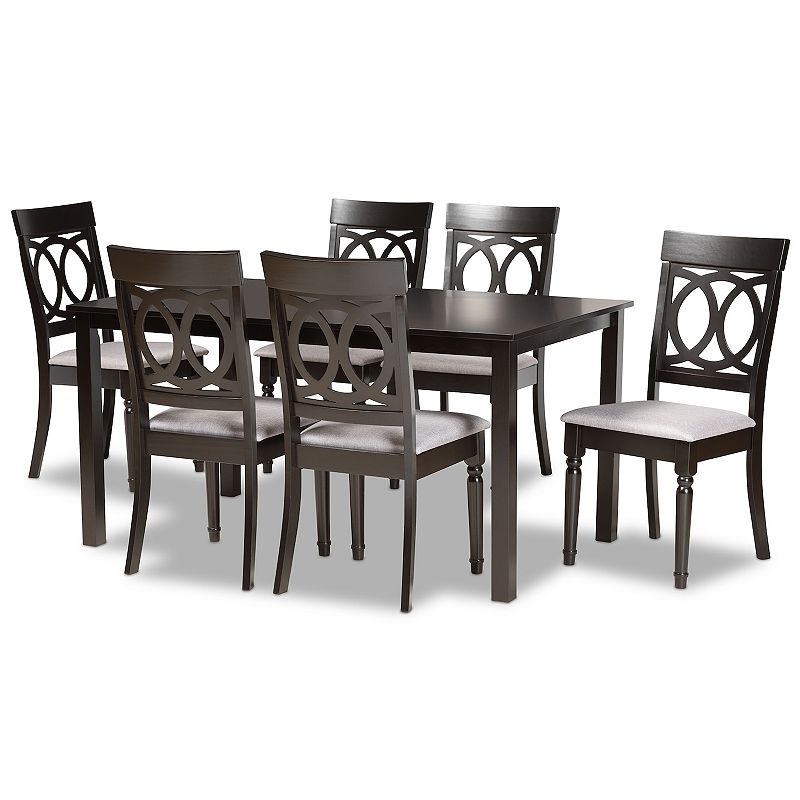 Baxton Studio Lucie Dining Table & Chair 6-piece Set, Grey