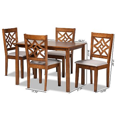 Baxton Studio Nicolette Dining Table & Chair 5-piece Set