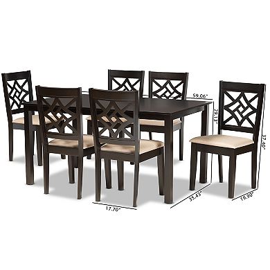 Baxton Studio Nicolette Dining Table & Chair 7-piece Set