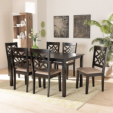 Baxton Studio Nicolette Dining Table & Chair 7-piece Set