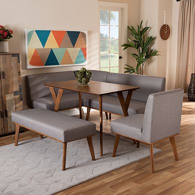 Baxton Studio Odessa Dining Nook Bench 5-piece Set