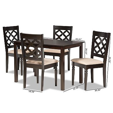 Baxton Studio Ramiro Dining Table & Chair 5-piece Set