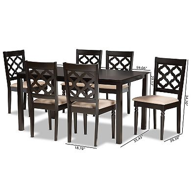Baxton Studio Ramiro Dining Table & Chair 7-piece Set