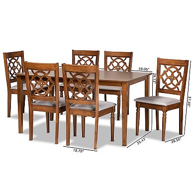 Baxton Studio Renaud Dining Table & Chair 7-piece Set