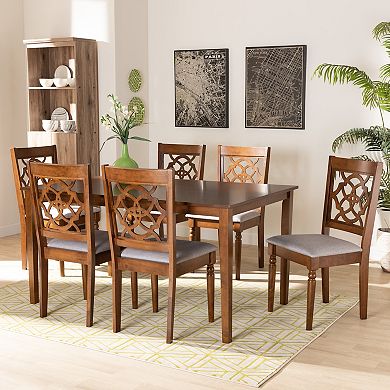 Baxton Studio Renaud Dining Table & Chair 7-piece Set