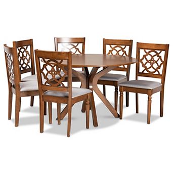 Baxton Studio Sadie Dining Table & Chair 7 pc Set