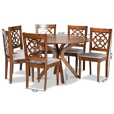 Baxton Studio Sadie Dining Table & Chair 7-piece Set