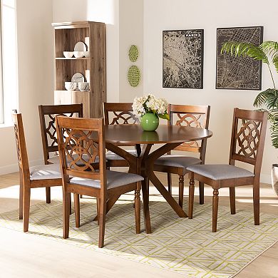 Baxton Studio Sadie Dining Table & Chair 7-piece Set