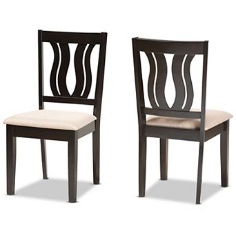 Baxton Studio Fenton Padded Seat Dining Chair 2 pc Set
