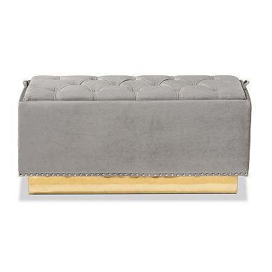 Baxton Studio Powell Tufted Storage Ottoman