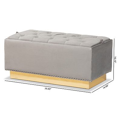 Baxton Studio Powell Tufted Storage Ottoman