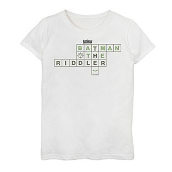 Girls 7-16 DC Comics The Batman Crossword Riddle Graphic Tee