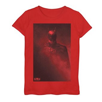 Girls 7-16 DC Comics The Batman Distress Red Shadows Graphic Tee